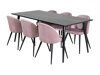 Eetkamerset Dallas 1335 (Roze + Zwart)