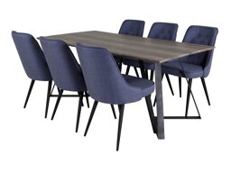Eetkamerset Dallas 1347 (Blauw + Zwart)