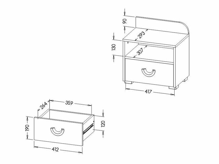 Sengebord Lomteo 111