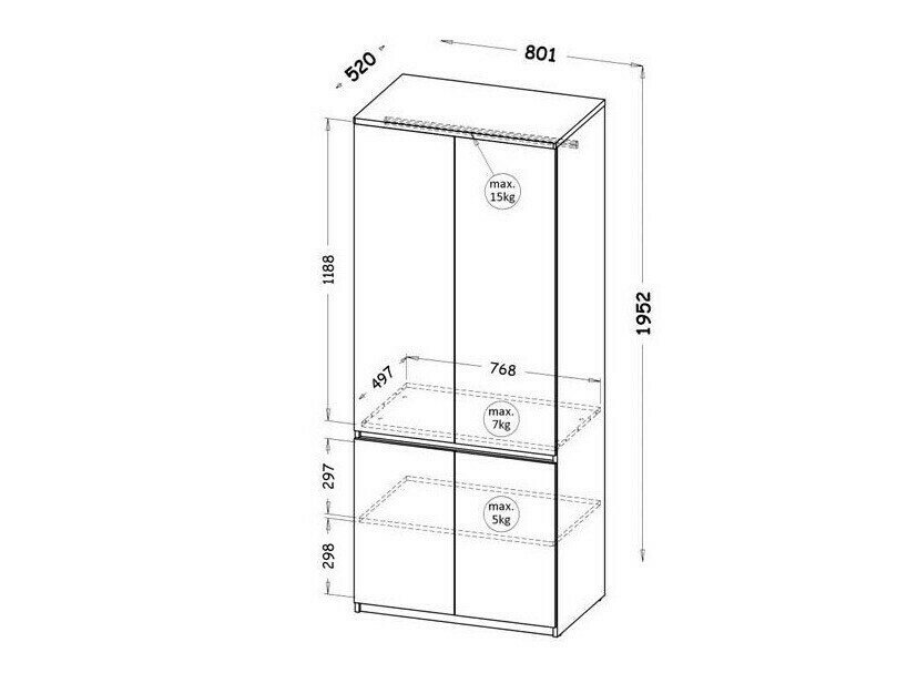 Garderobeskab Evaropha 100 (Hvid)