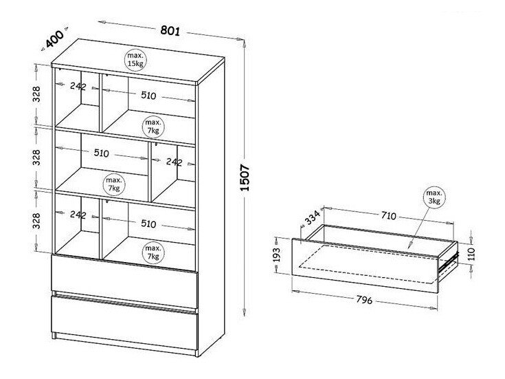 Reol Evaropha 103 (Wotan eg + Hvid)