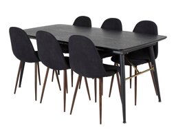 Eetkamerset Dallas 1443 (Zwart + Moer)