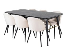 Eetkamerset Dallas 1449 (Beige + Zwart)