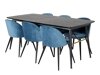 Eetkamerset Dallas 1449 (Blauw + Zwart)