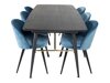 Eetkamerset Dallas 1449 (Blauw + Zwart)