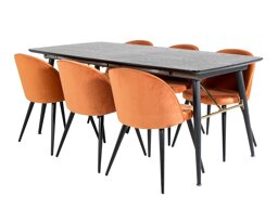 Eetkamerset Dallas 1449 (Oranje + Zwart)