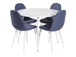 Eetkamerset Dallas 1540 (Blauw + Wit)