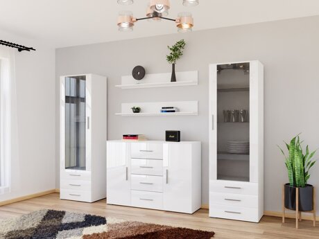 Stuemøbelsæt Tornola 112 (Hvid + Glansfuld hvid)