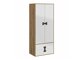 Kledingkast Florevi 113 (Glanzend wit + Artisan eiken)