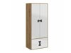 Kledingkast Florevi 113 (Glanzend wit + Artisan eiken)