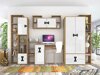 Kledingkast Florevi 113 (Glanzend wit + Artisan eiken)