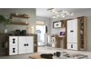 Kledingkast Florevi 113 (Glanzend wit + Artisan eiken)