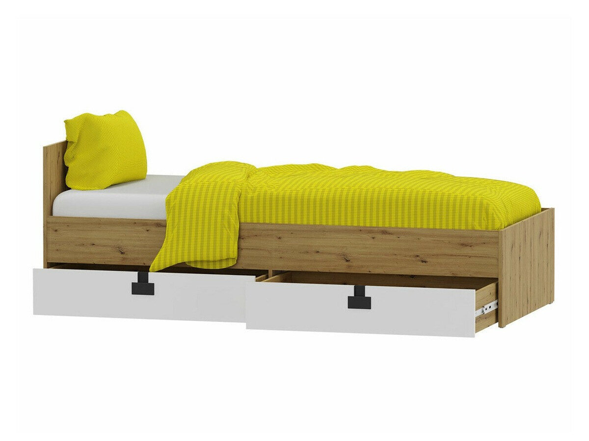 Bed Florevi 106 (Mat wit + Artisan eiken)