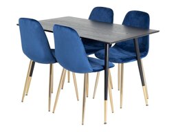 Eetkamerset Dallas 1693 (Blauw + gouden)