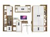 Thuiskantoorset Florevi 104 (Glanzend wit + Artisan eiken)