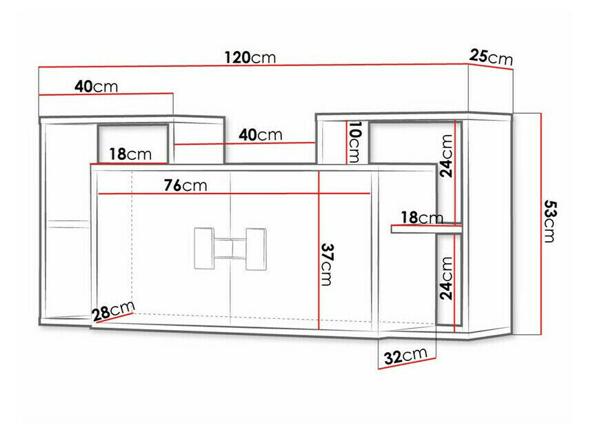 Vægskab Florevi 107 (Mat hvid + Artisan eg)