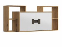 Wandkast Florevi 107 (Glanzend wit + Artisan eiken)