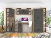 Wandkast Florevi 107 (Grijs met glans + Artisan eiken)
