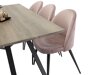 Eetkamerset Dallas 340 (Stoffig roze + Zwart)