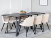 Eetkamerset Dallas 360 (Beige + Zwart)
