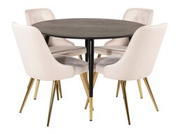 Eetkamerset Dallas 1178 (Beige + Gouden)