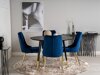 Eetkamerset Dallas 1178 (Blauw + Gouden)