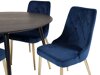 Eetkamerset Dallas 1178 (Blauw + Gouden)