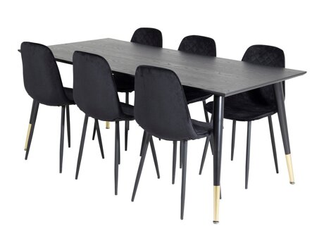 Eetkamerset Dallas 1259 (Zwart)