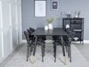 Eetkamerset Dallas 1260 (Bloemen patroon + Zwart)