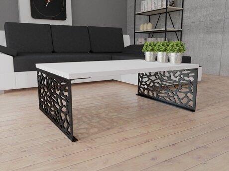 Salontafel Germantown 107 (Glanzend wit + Matzwart)