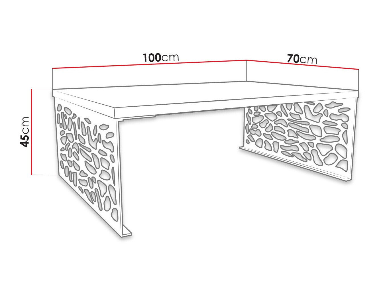 Sofabord Germantown 107 (Egetræ + Mat sort)
