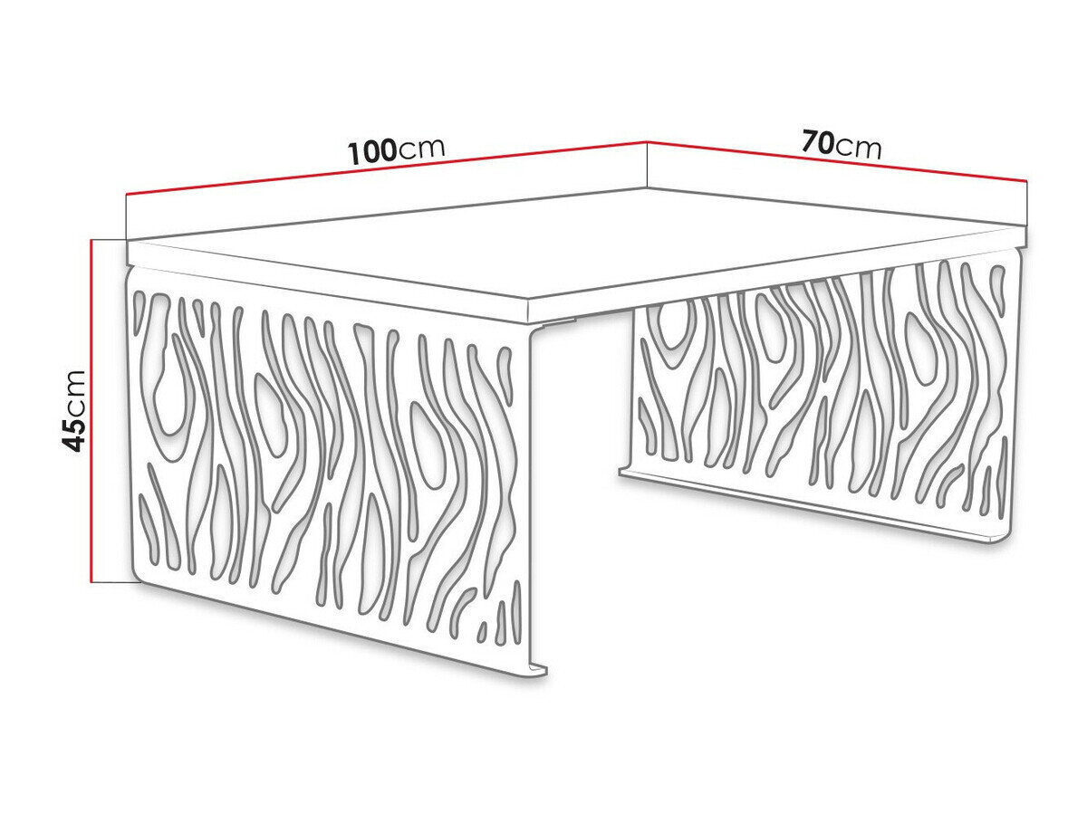 Table basse Germantown 108 (Blanc brillant + Noir mat)