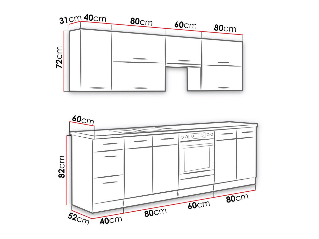 Modulkøkkensæt Wood White 138