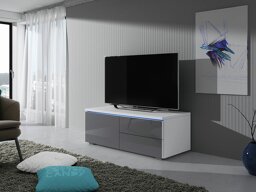 Comodă TV Uva VI (Alb + Gri lucios)