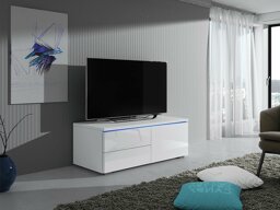 TV-állvány Uva VI (Fehér + Fényes fehér)