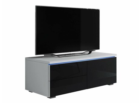 TV-bord Nashville 130 (Hvid + Blank sort)