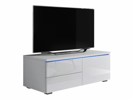TV-bord Nashville 130 (Hvid + Glansfuld hvid)