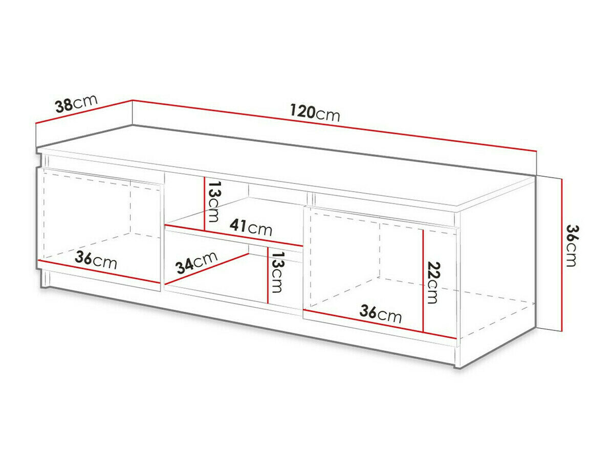 TV-bord Sarasota 139 (Grafit)
