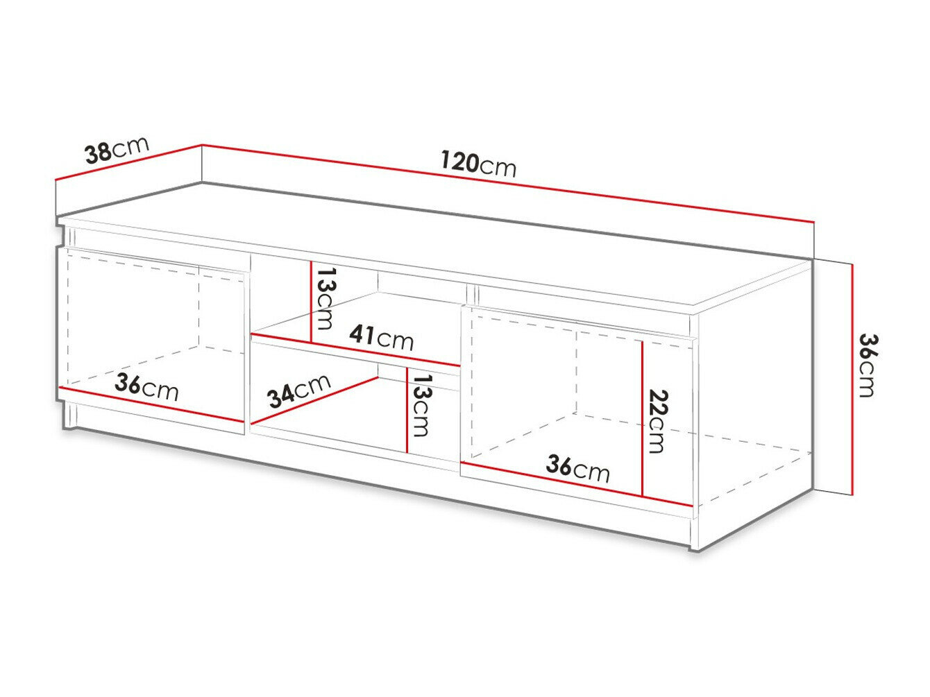 TV-meubel Sarasota 139 (Grafiet)
