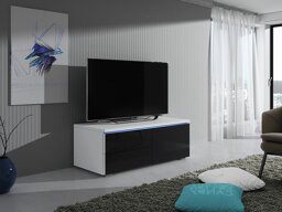 TV-meubel Uva VI (Wit + Glanzend zwart)