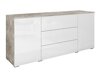 Kommode Mirfivo 102 (Beton + Glansfuld hvid)