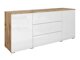 Kommode Mirfivo 102 (Wotan eg + Glansfuld hvid)