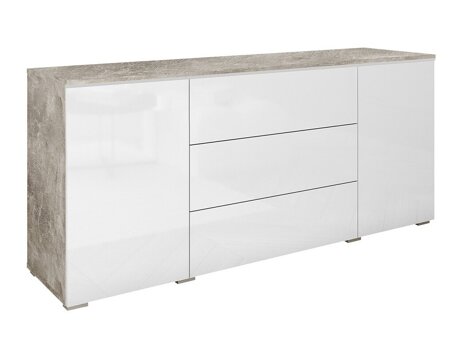 Ladekast Mirfivo 102 (Beton + Glanzend wit)