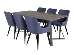 Eetkamerset Dallas 1345 (Blauw + Zwart)