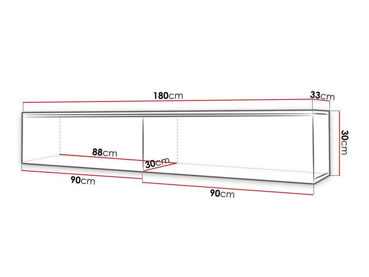 TV-bord Scientia I (Beton + Glansfuld hvid)