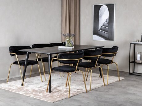 Blagovaonski set Dallas 2580 (Crna + Mesing)
