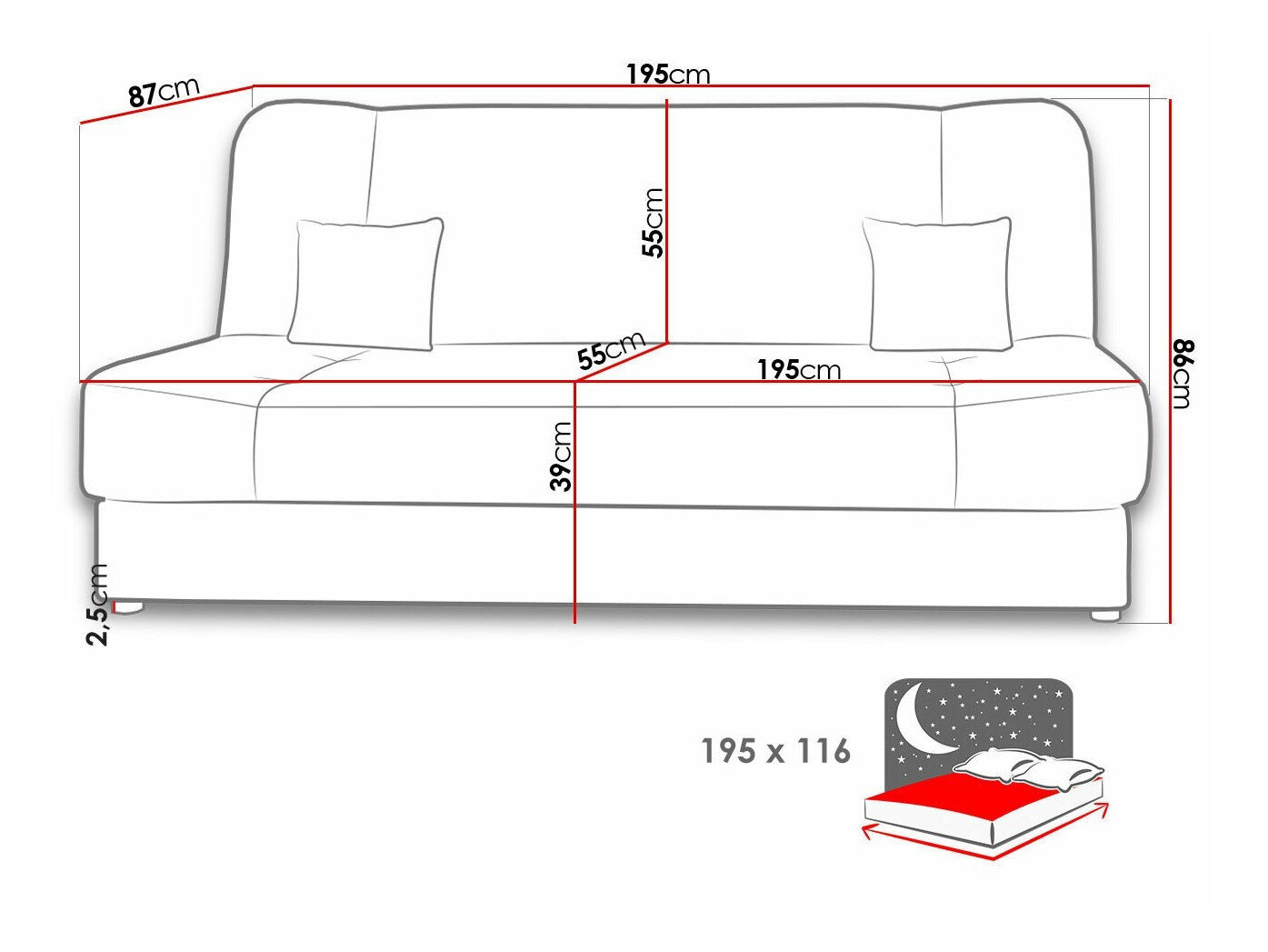 Sovesofa Comfivo Cera I (Alova 04 + Alova 71)