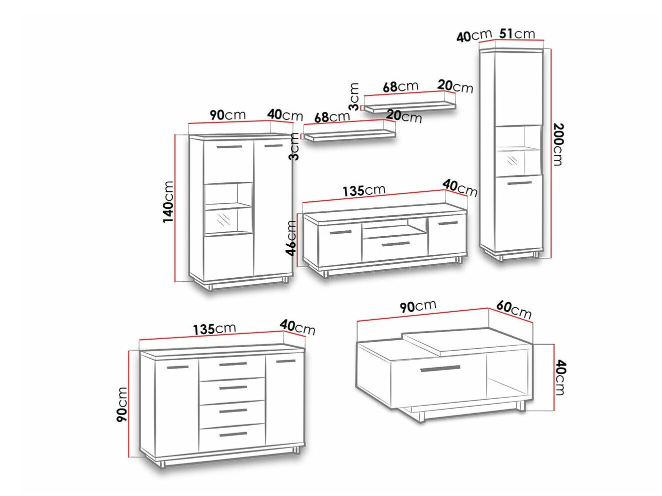 Stuemøbelsæt Morlira 115