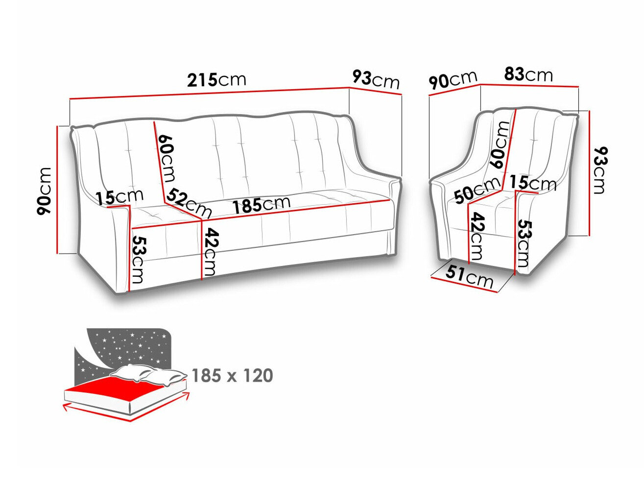 Gestoffeerde meubelset Providence 110 (Kronos 22)