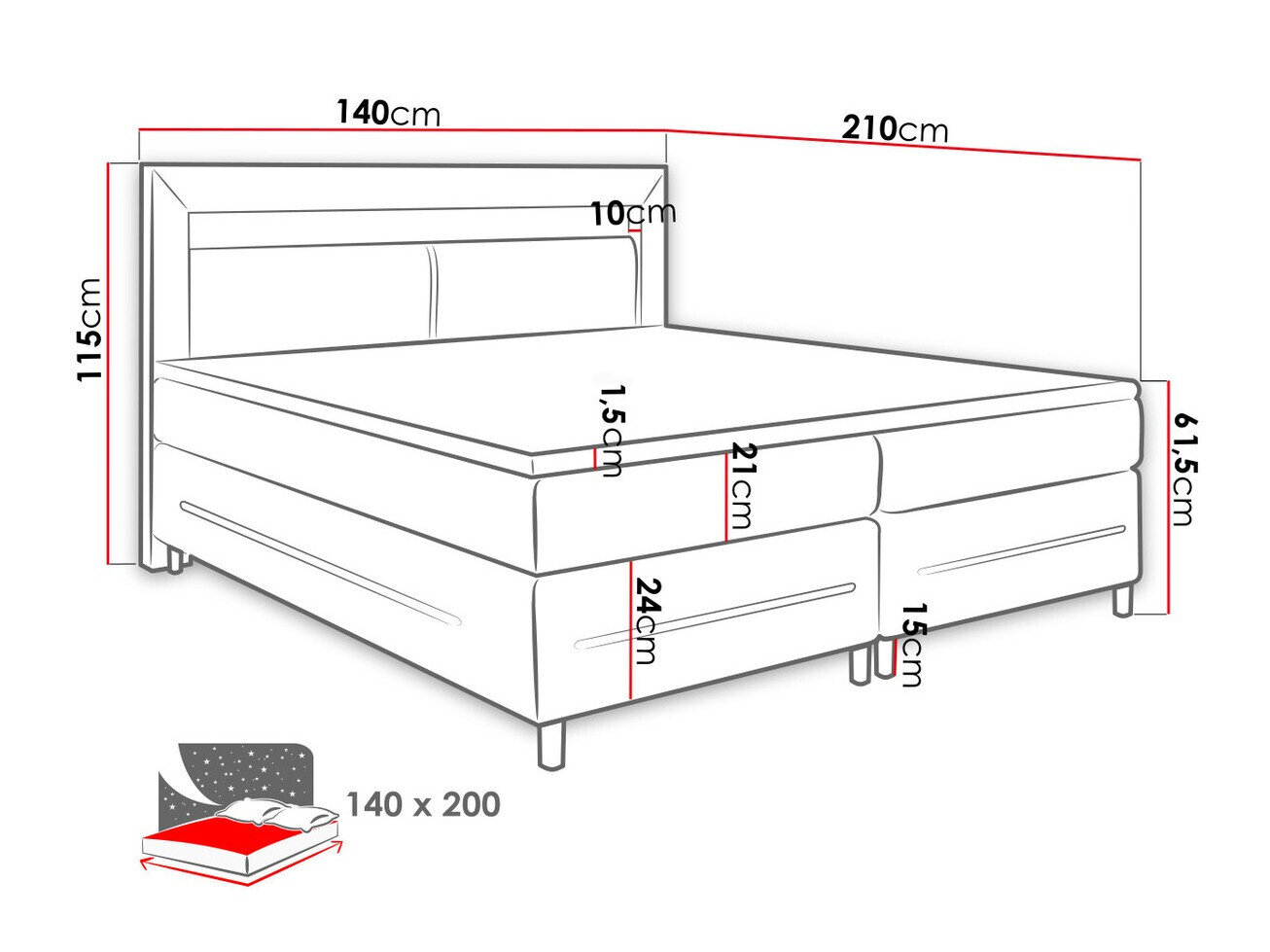 Boxspring Ros (Soft 010)